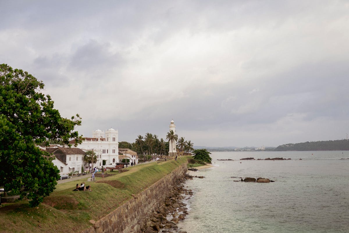 Galle Fort lighthouse at sunset